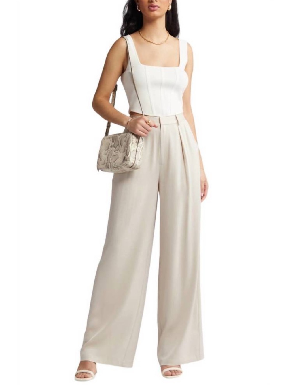 NWT Sophie Rue Jennie Wide Leg Trousers in Cream Sz S
